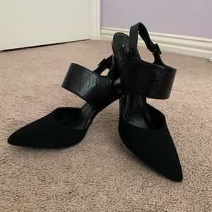 Black pointed heels